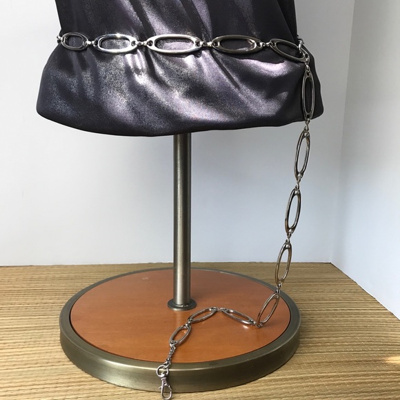 SOLD Chain Belt solid silver metal, no rust Retro VTG - Picture 1 of 6